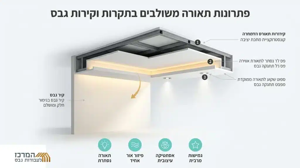 עבודות גבס מעוצבות קירות ותקרה