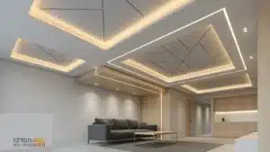 תקרה אקוסטית מעוצבת בסלון